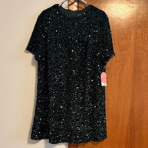 ARULA Glittering Green Sequin Mini Dress